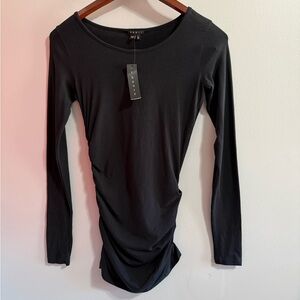 Theory Levanoa Ruched Long Sleeve Tee